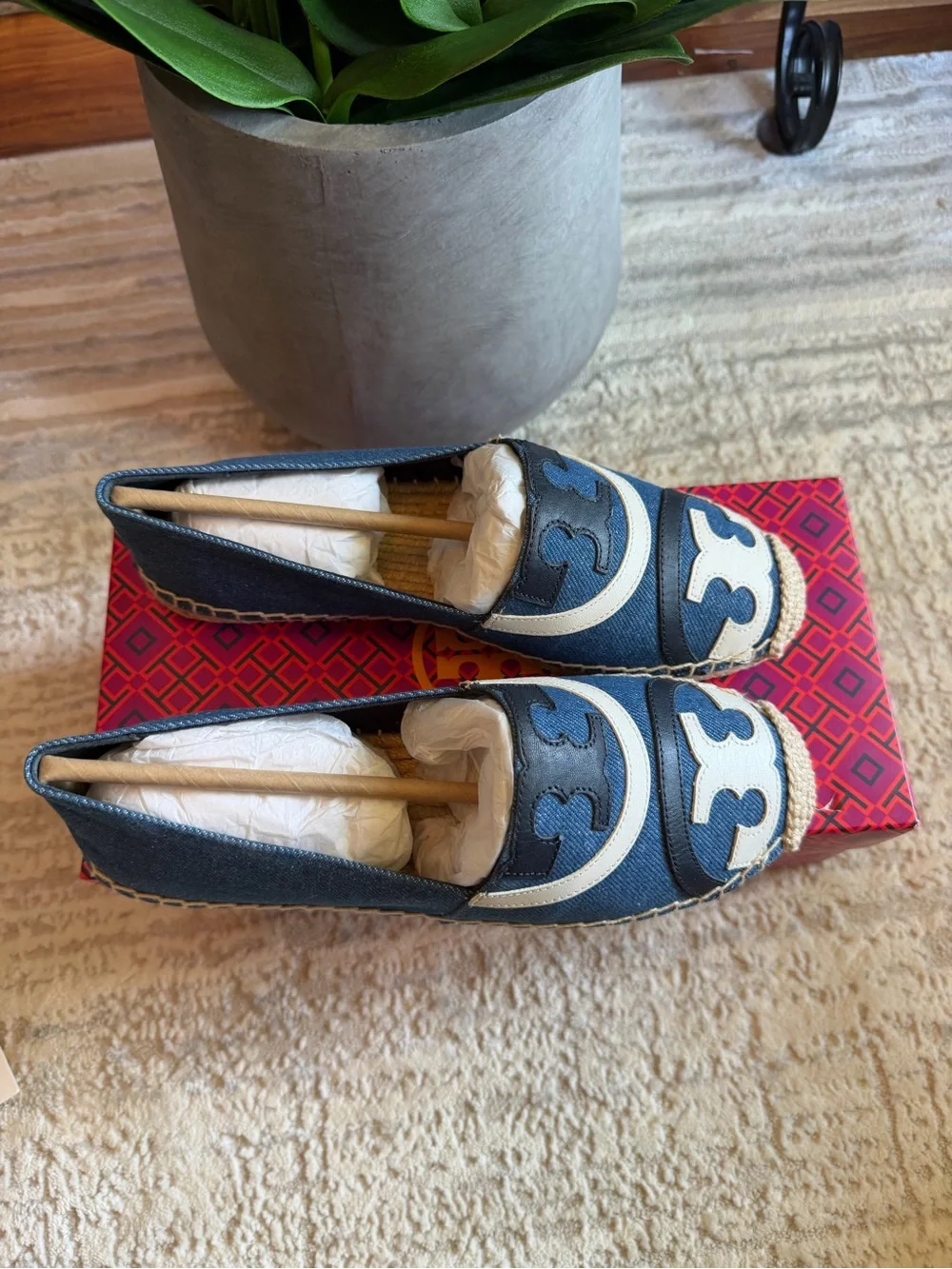 Tory Burch Denim Espadrille Flats